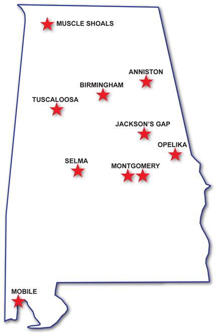 Alabama Locations Map