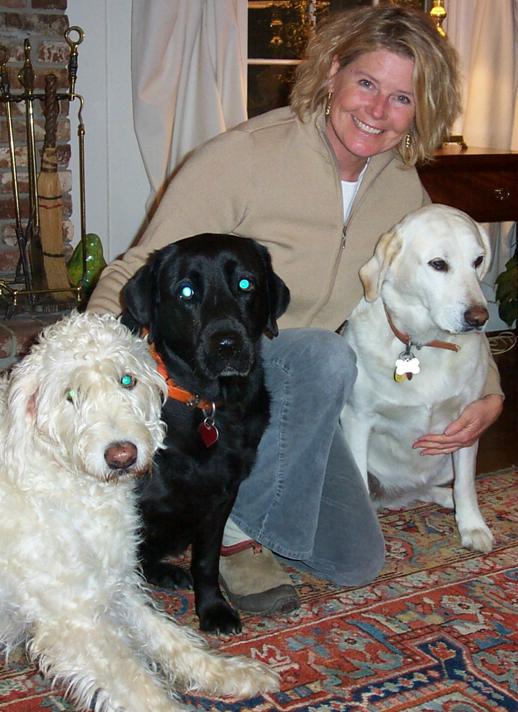 Frances with therapy dogs