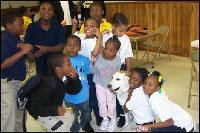 Children with Therapy dog Lily